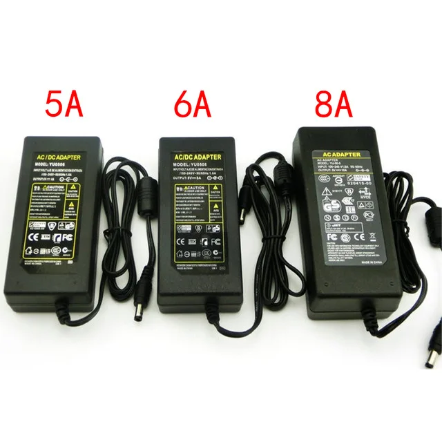 

Power Supply Charger Transformers Adapter DC 12V 5V 5A 6A 8A DC 220v To DC 12 V 5 V Universal Switching Adapter+ EU US Plug Line