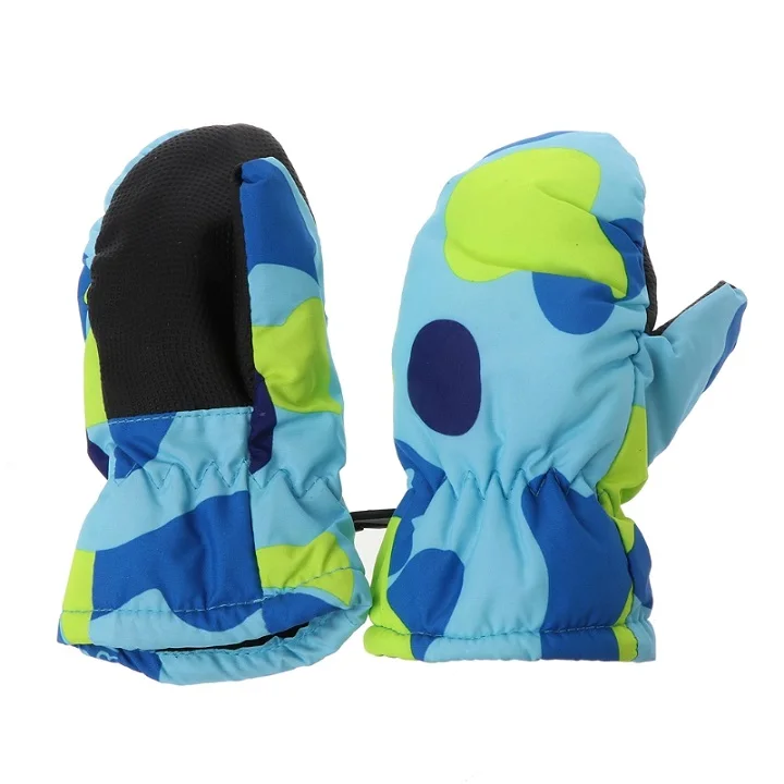 Детские зимние водонепроницаемые теплые варежки для мальчиков и девочек, детские лыжные перчатки для улицы - Цвет: 3