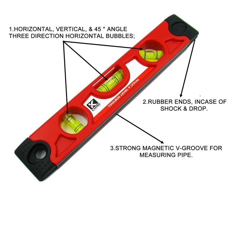 Kappro Toolbox Магнитная торпедная линейка микро-точность мини портативный индикатор уровня воды