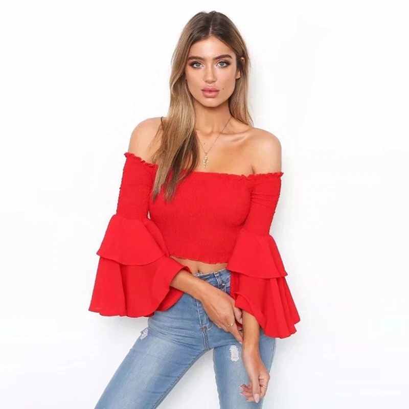 yellow flare sleeve top