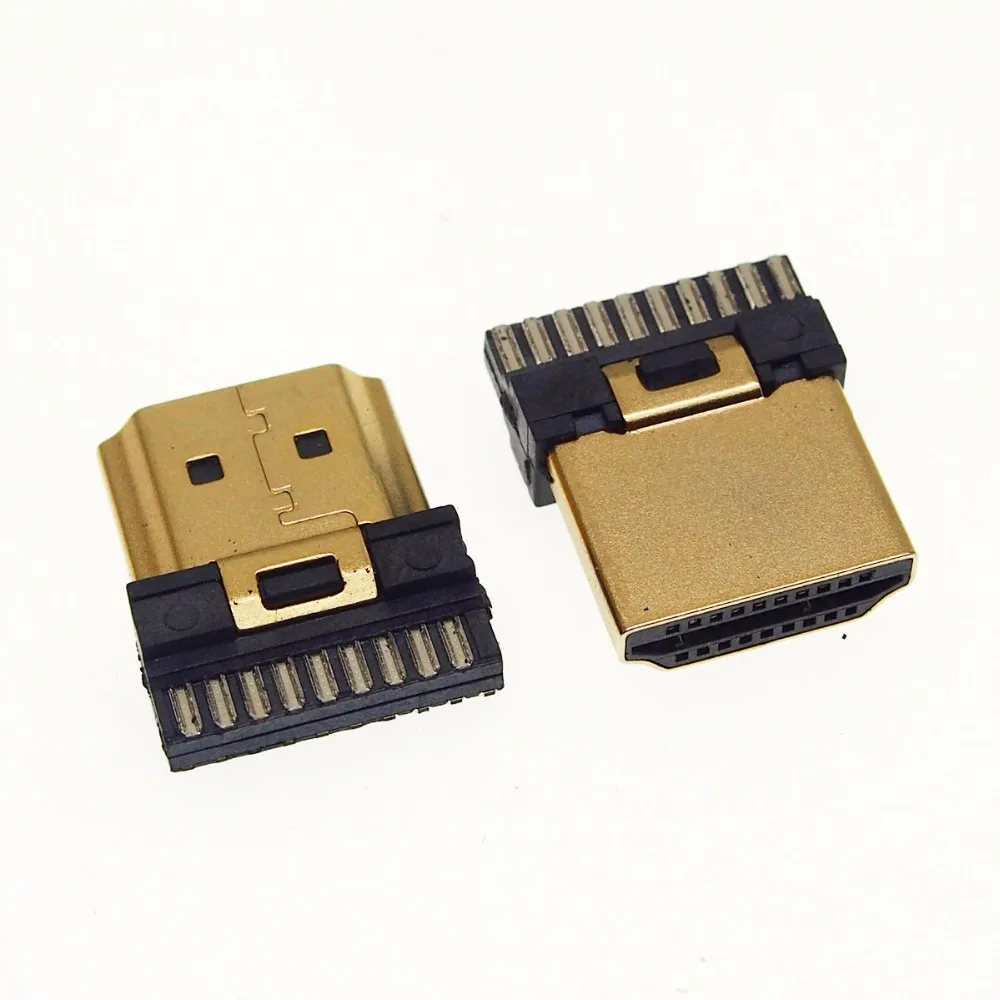 10pcs Gold plated HDMI Jack Connector HDMI Male Plugin Plug