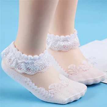 

Lace Girls Baby Princess Socks Summer Kids Toddler Girls Ankle Sock Solid Infant Girl Toddler Pink White Hollow Out Baby Sock