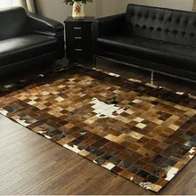 Модные художественный ковер натуральный из натуральной яловой кожи резиновые ковер с подкладкой плитки