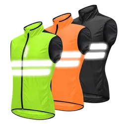 Светоотражающий защитный жилет зеленый/черный/оранжевый велосипедный Джерси Мужчины Женщины ветрозащитный chaleco bicicleta ветровка Бег