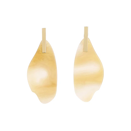 Irregular design Acrylic Drop Earring For Women Fashion Multicolor Statement Marble Effect Earring Acetate Jewelry - Окраска металла: Gold