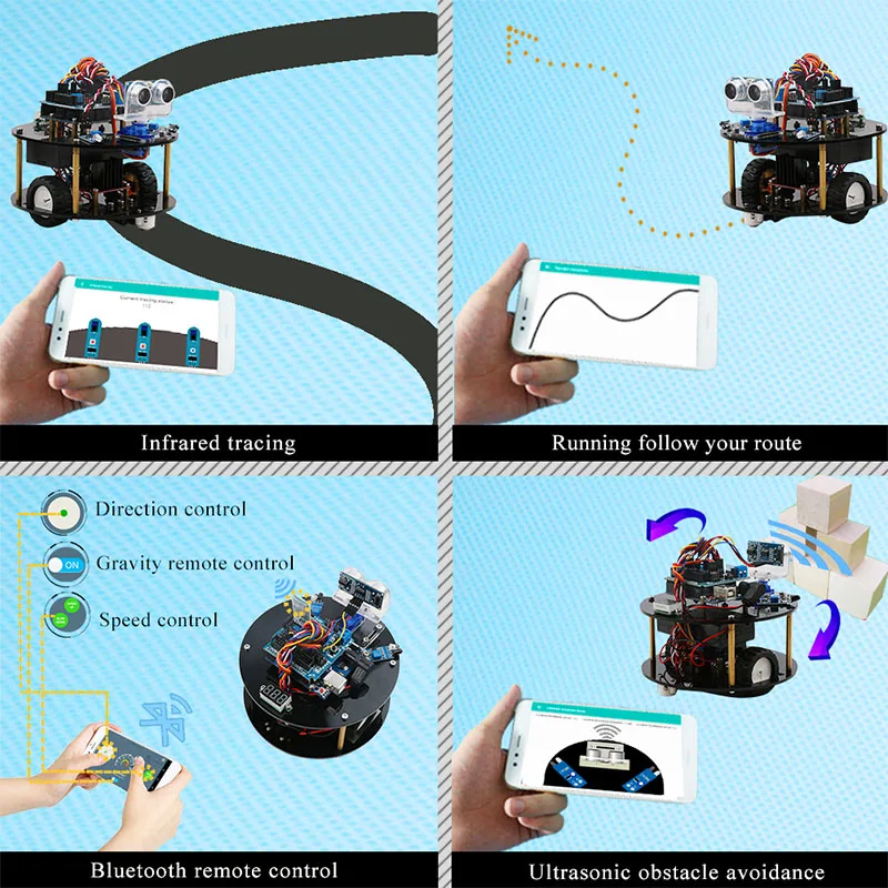 Робот Keywish для Arduino UNO R3 набор умных автомобилей дистанционное управление через