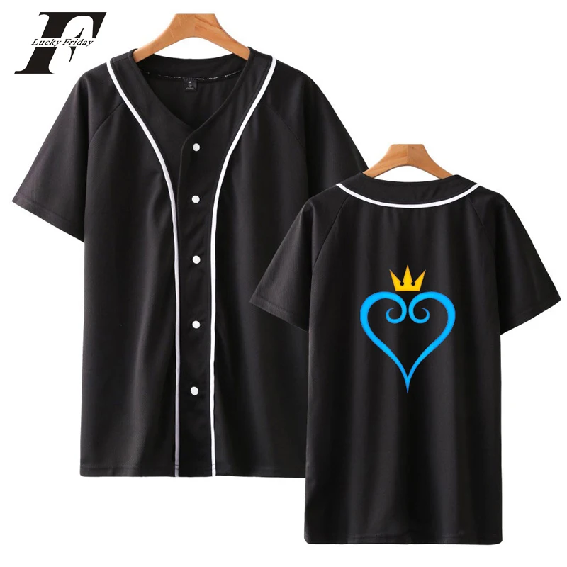 Новинка 2019 бейсбольная Футболка LUCKYFRIDAYF Kingdom Hearts женская одежда для колледжа