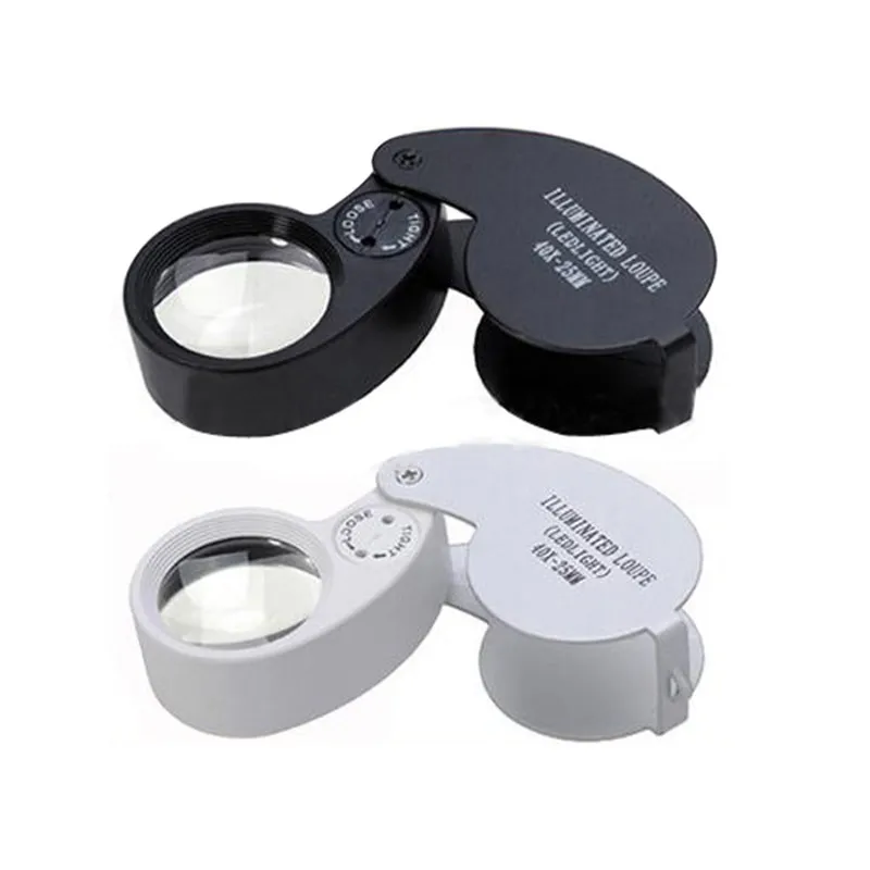 

Brand New Mini Illuminated 40x 25mm Glass Magnifying Magnifier Jeweler Eye Jewelry Loupe Loop Led White Watch Repair Tool