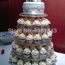 Горячая Salet Раунд 5 уровня акрил ясно стиль Съемная уникальный дизайн торт оформление стенда