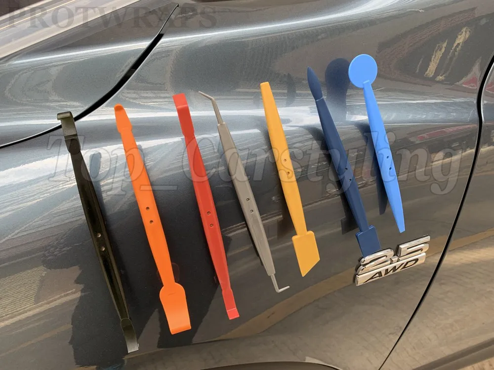 Edge finished Magnetic Squeegee Tools Kit Car Sticker Tints Headlight Film Carbon Magnetic Scraper Tool  (6)