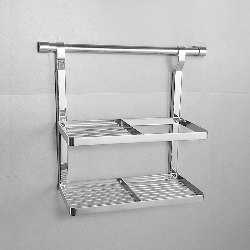 

Kitchen spice rack 304 stainless steel kitchen pendant hanger bottling condiment stand double boom LU5174