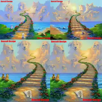 

Diy 5D diamond embroidery Full Set kits Dengtian Road scenery diamond mosaic sale Dog rhinestone pictures beaded embroidery Full