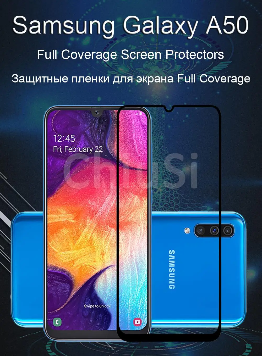 25 шт./лот полный охват Экран протекторы для samsung Galaxy A50 A505F A505D A505 защитная пленка против механических повреждений экрана закаленное Стекло