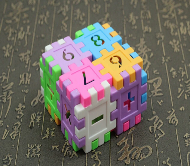 16 шт./лот пластиковые номер блока узор красочная игрушка Малыш DIY Building Block образование Монтессори математика узнать сборки arithmetric