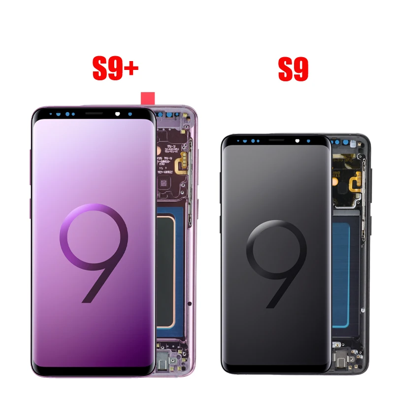 Супер AMOLED ЖК-дисплей с рамкой для SAMSUNG Galaxy S9 дисплей S9+ плюс дисплей G960 G965 сенсорный экран дигитайзер Замена