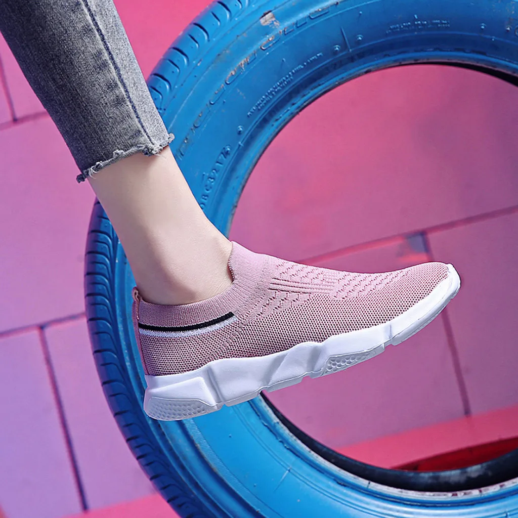 KANCOOLD новые дышащие кроссовки из дышащего сетчатого материала для женщин Весна-осень, без застежек, на платформе, трикотажная обувь на плоской подошве; мягкая прогулочная обувь для женщин