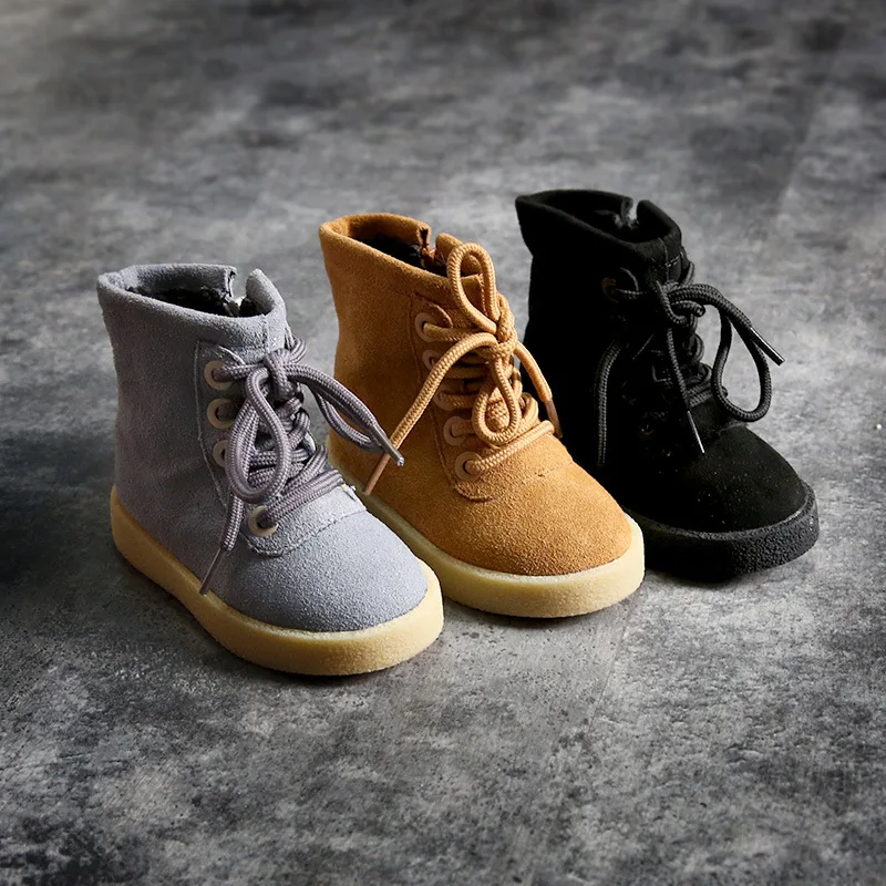 

Winter Cotton Boots Boys And Girls Fashion Cotton Shoes Warm Lace-up Children Shoes Side Zipper Kids Winter Shoes Girls