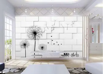 

3D wall murals wallpaper 3d wallpaper custom mural non-woven Abstract hand painted nostalgia dandelion wallpaper
