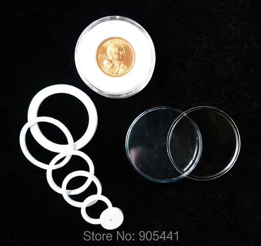 10 Coins Capsule Holder Coin Protection Case Fit For US One Dollar Fit For Diameter 16mm 21mm 26mm 31mm 36mm Round White Sponge