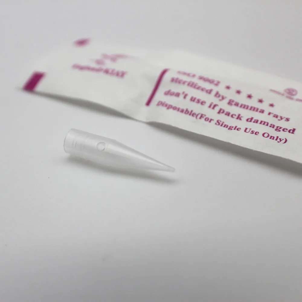 100PCS 1RL Disposable Eyebrow Tattoo Needle Caps Individually Packed Microblading Nozzle Tips For Permanent Makeup Machine