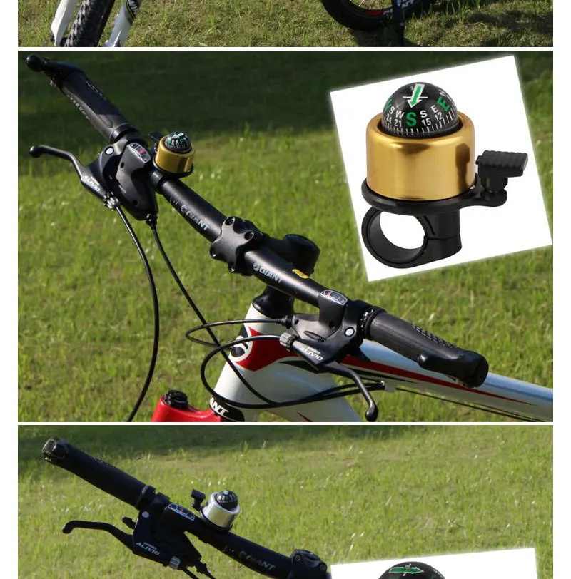 Zocoo алюминиевый сплав велосипедный колокольчик компас велосипедный колокольчик звук заземление высокое качество кольцо для велосипеда Рог 5 цветов опционально