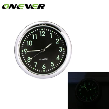

40mm Anti-Scratch Car Clock Mechanics Quartz Clock with Luminous Light Mini Noctilucent Stick-on Watch Clocks for Auto Decorati