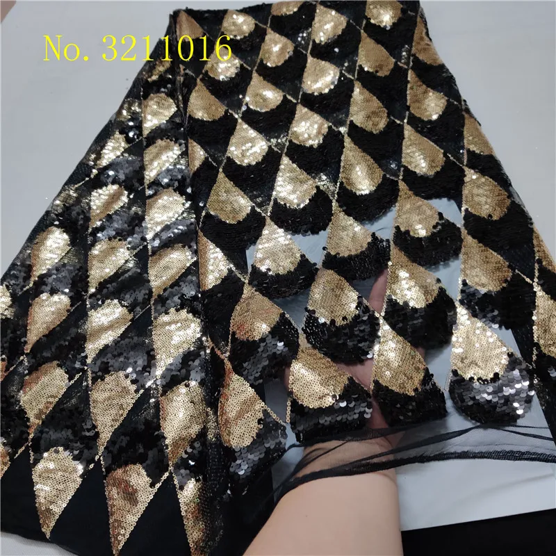

Guipure Embroidery French Lace Fabric 2019 Black Gold Sequins Fabric Material Tulle Mesh Lace Dress African Sequins Lace Clothes
