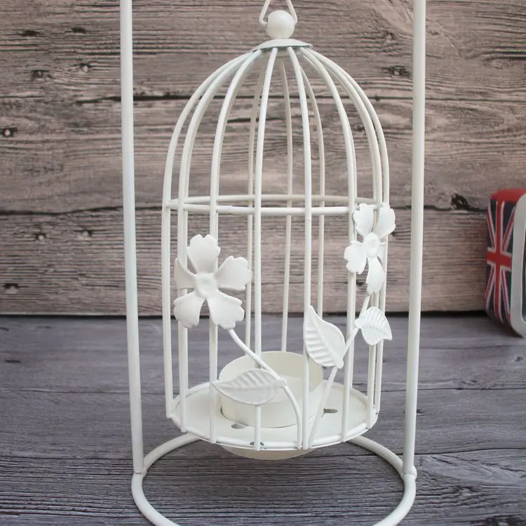 Birdcage-shape Hanging Sweet Candlestick Metal Vintage Tealight Candle Holder Lanterns Wedding Home Antique Table Decoration