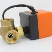 DC12V 3 ходовой 3 провода латунь Электрический привод моторизованный шаровой клапан для солнечного водонагревателя катушки вентилятора DN15 DN20 DN25 DN32 DN40