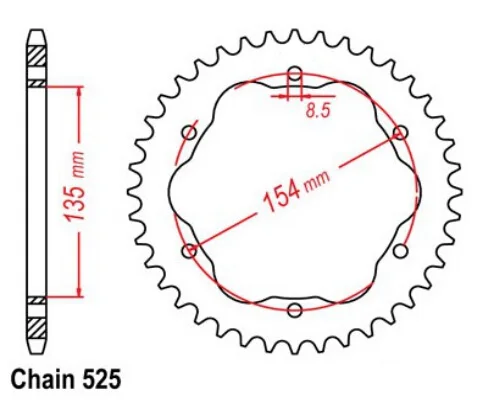 525 цепи 38T для поездок на мотоцикле Ducati 1098 1098R 1098S 2007-2009 1099 Steetfighter/S 1198 1198R 1198S 2009-2011Motorcycle задние колеса