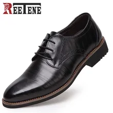 REETENE Big Size 35 48 Business Men Dress font b Shoes b font Genuine font b