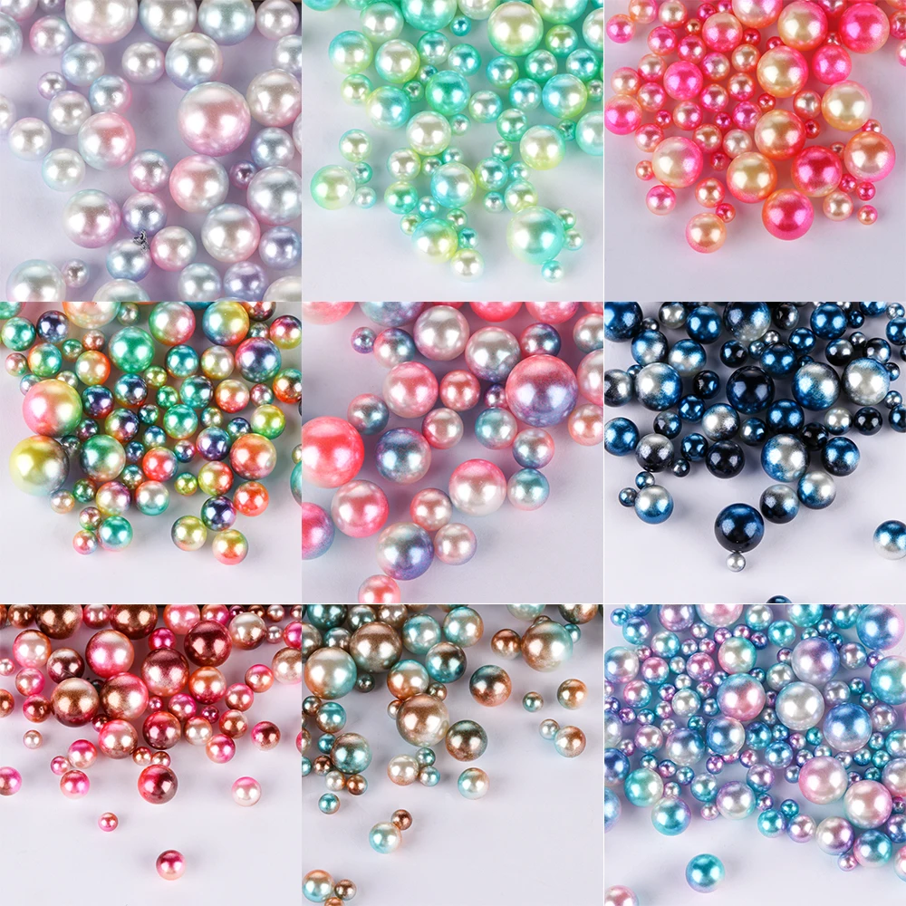 

4/6/8/10mm 250PCS Multi Size No Holes Imitation Pearls Round Garment Beads DIY Craft Scrapbook Clothing Nail Art Decoration