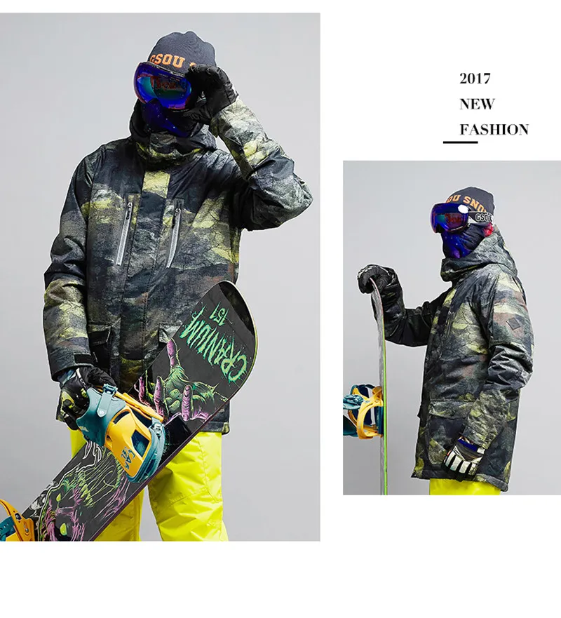 GSOU SNOW Brand лыжный костюм Мужская лыжная куртка брюки зима Mountain Лыжный Спорт костюмы мужской Водонепроницаемый сноуборд наборы уличная спортивная одежда