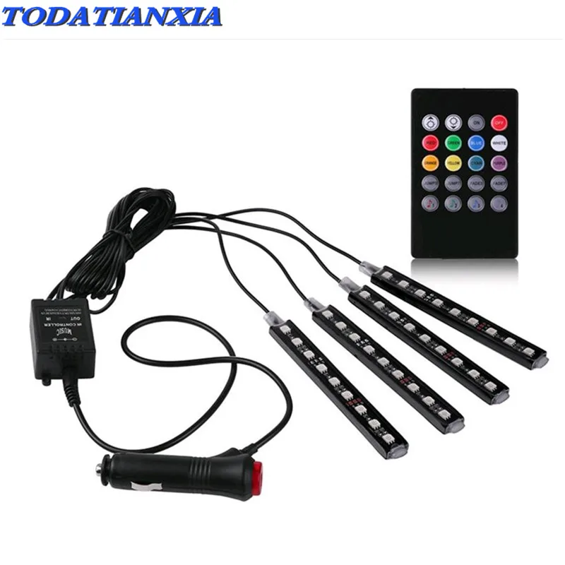 

4pcs Car Styling LED Interior Light Lamp Strip Decorative FOR Polo Golf 4 6 5 7 Jetta MK5 MK6 POLO Passat B5 B6 B7 tiguan
