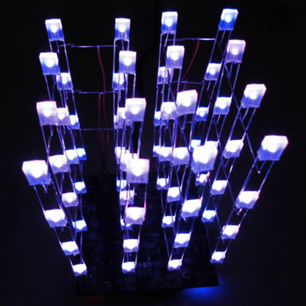 

In stock! New 4*4*4 5V 3D LED Light Squared Blue Ray LED Cube DIY PCB Board Kit Set Wholesale