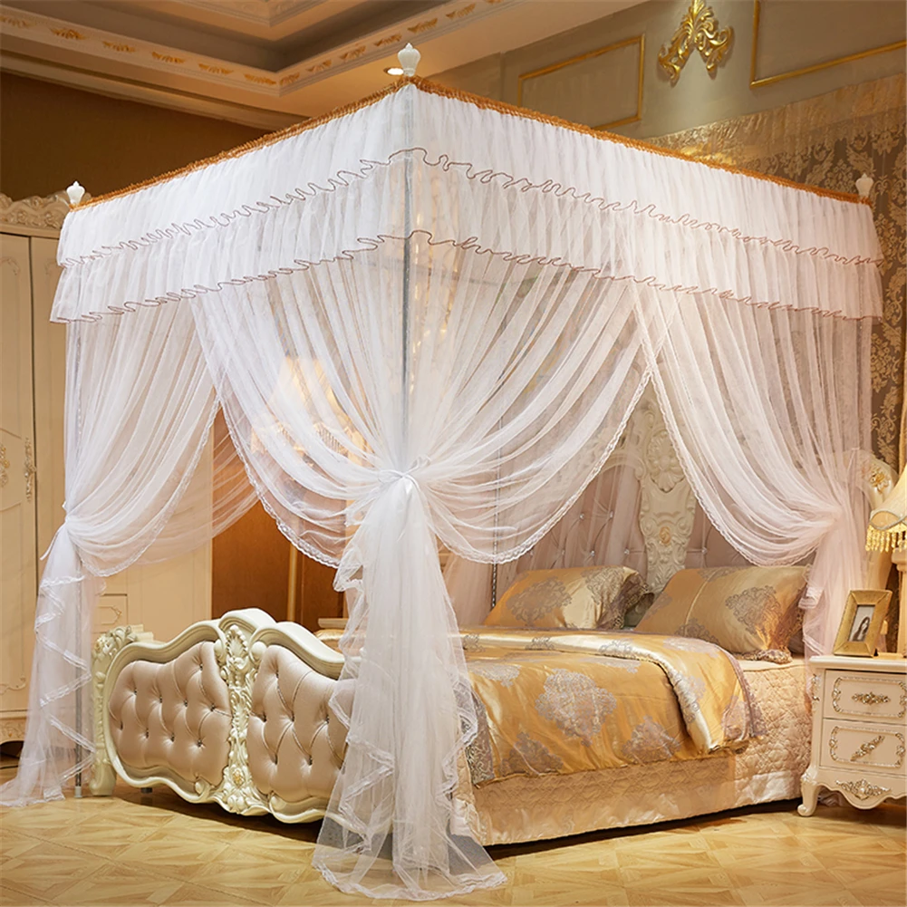 1,5*2 м элегантная москитная сетка для двойной кровати, навес от насекомых, Круглый балдахин, шторы для кровати, противомоскитная сетка, палатка белого цвета