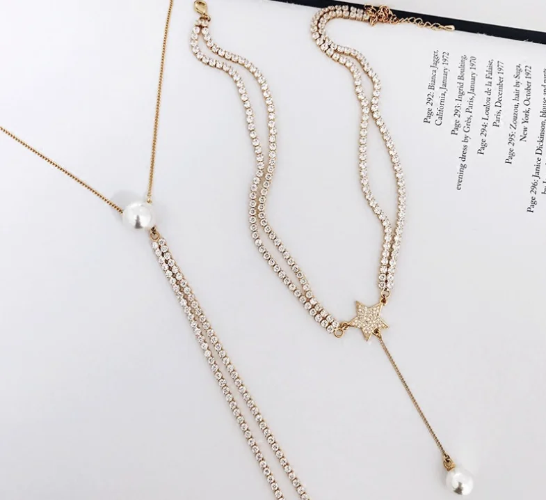 y shaped pearl necklace