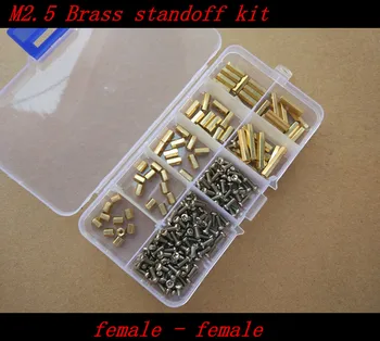 

220pcs M2.5 2.5mm duouble thread Brass Standoff Spacer Female x Female With M2.5*6 Pan Head Screws Assortment Kit