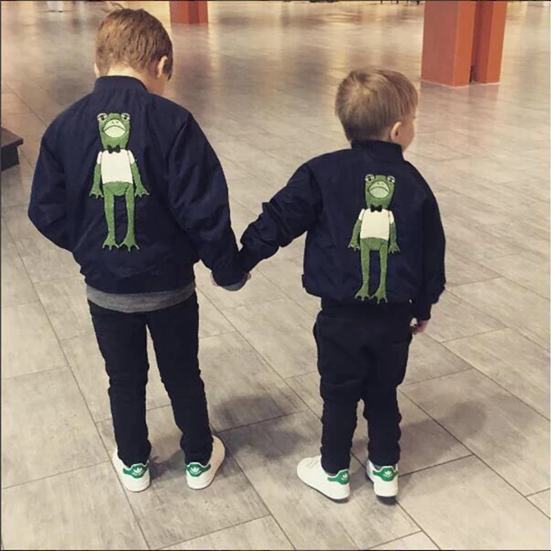 

Baby Girl Jacket 2018 Spring Autumn Winter Hot Sale Children Clothes Fashion Back Cartoon Frog Jacket Girls Cotton Outwear