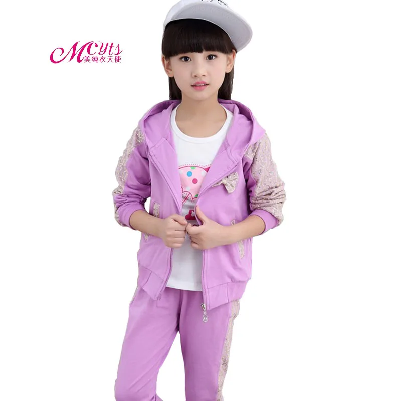 

Girls Tracksuit Sets Spring Autumn Fashion Sequin Outfit Children Clothes 3 Pcs/Sets Girls Sports Suits 4 6 8 10 12 14 15 Years