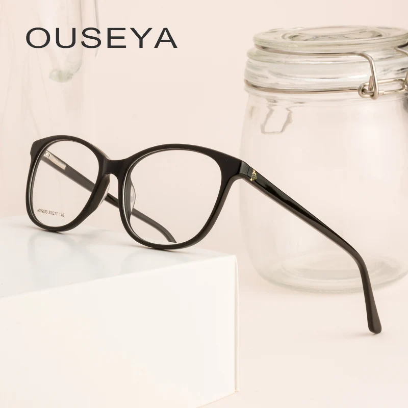 

Acetate Women Glasses Frame Vintage Retro Flat Top Male High Quality Glasses Frame For Women #HT99033
