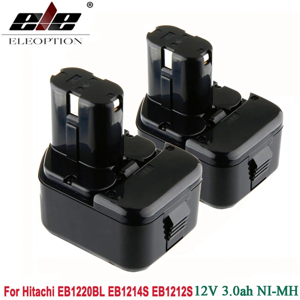  2pcs Ni-MH 3000mAh 12V 3.0Ah Power Tool Battery for Hitachi EB1214S 12V EB1212S DS 12DVF3 EB1220HL 