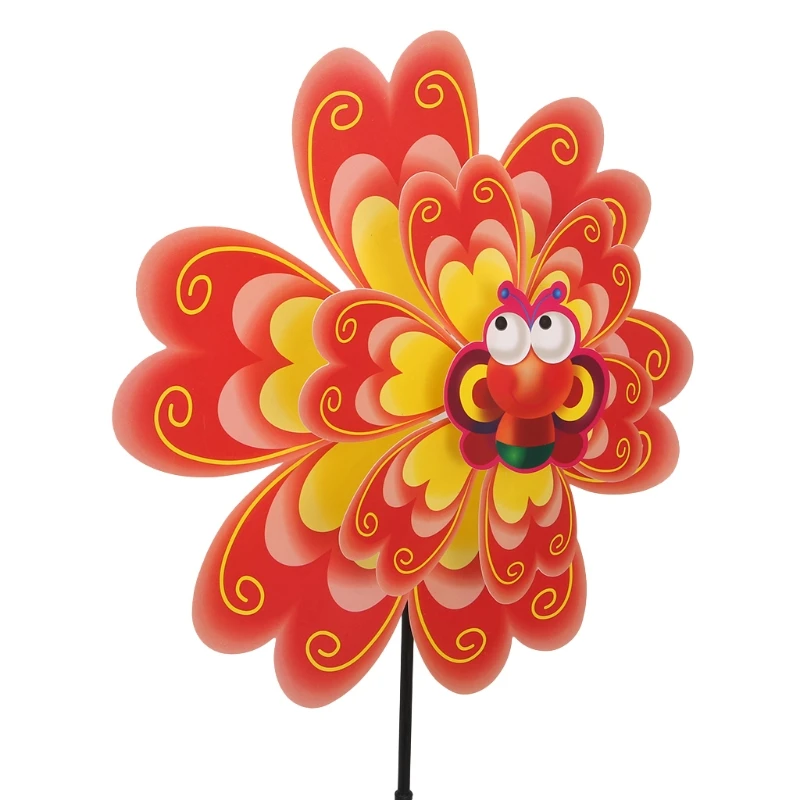 Высокое качество двухслойная Цветочная ветряная мельница ветряная вертушка детские игрушки дворовый садовый декор