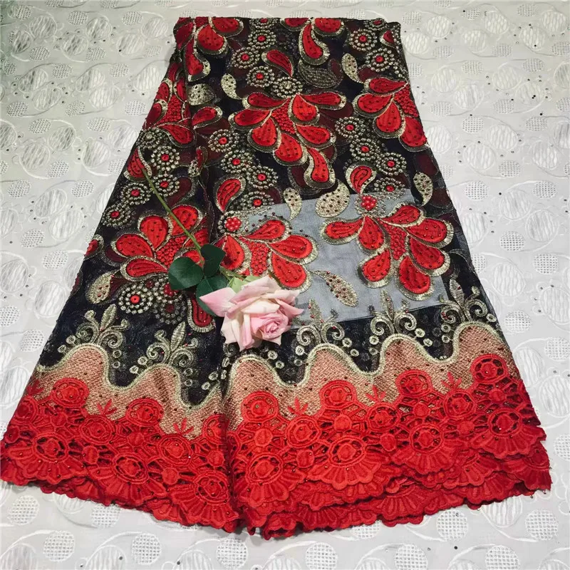 

African Lace Fabric High Quality Handmade Beaded 3D Appliques French Nigerian Wedding Lace Fabric For 5 Yards/Lot WD030611