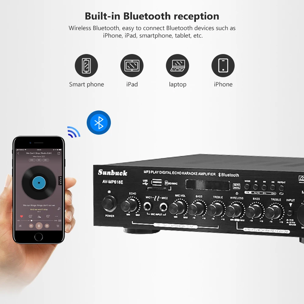 Цифровой Hi Fi усилитель звука для домашнего кинотеатра караоке усилители