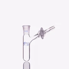 Реакционная трубка со стеклянным клапаном и стандартным заземляющим ртом, емкость 10 мл и соединение 14/23, высокое боросиликатное стекло