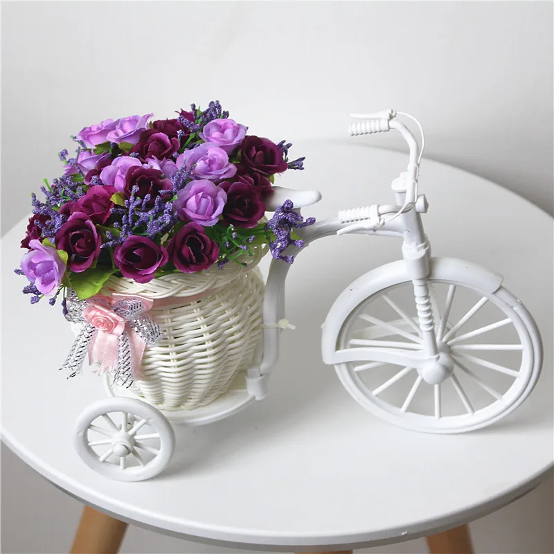 Idyllic home furnishings simulation flower and flower car suit, bicycle knitted flower basket, fake flower Diamond Rose Idyllic home furnishings simulation flower and flower car suit, bicycle knitted flower basket, fake flower Diamond Rose