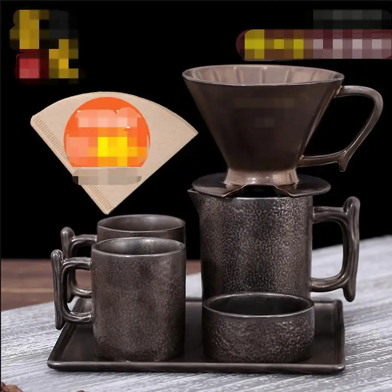  Hot Selling Newest Vintage Ceramic Coffee Pot Set Hand Coffee Filter Cup Gift Box Drip Coffee Utens - 32969053666