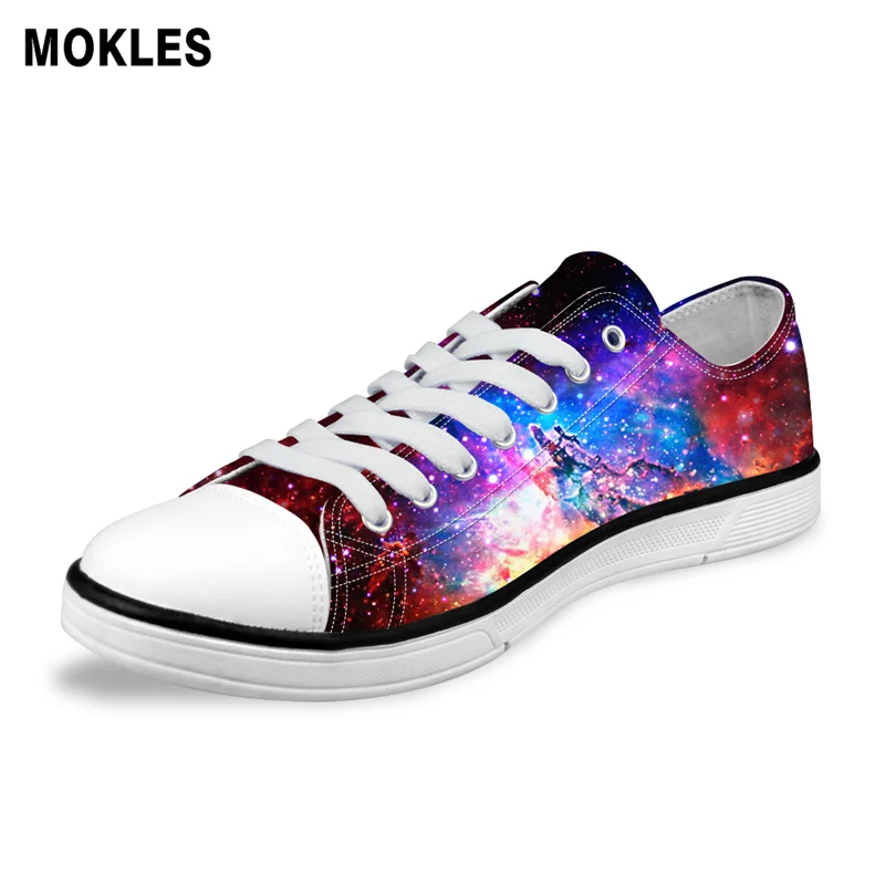 

MOKLES spring autumn breathable young students lace up canvas shoes printed custom wear resistant casual shoes