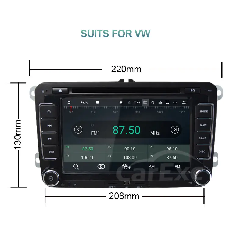 Perfect 7 Inch Android 9.0 2 Din Car DVD Player For VW Golf Tiguan Skoda Fabia Rapid Seat Leon Skoda CANBUS Wifi GPS BT USB Radio 31